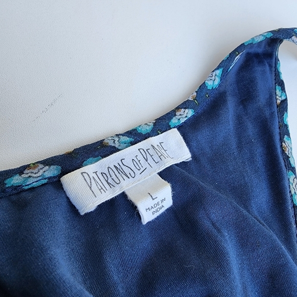 Patrons of Peace Sleeveless Shift Dress Handkerchief Boho Hi- Low Racerback L - Picture 10 of 13